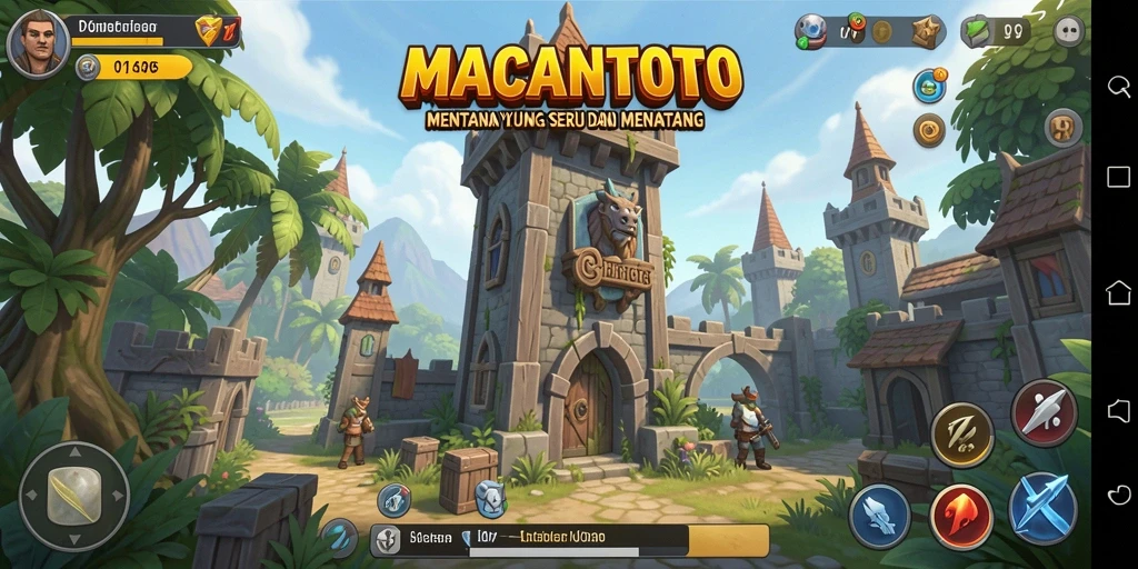 Tampilan gameplay menara bertahan yang intens dan penuh aksi.