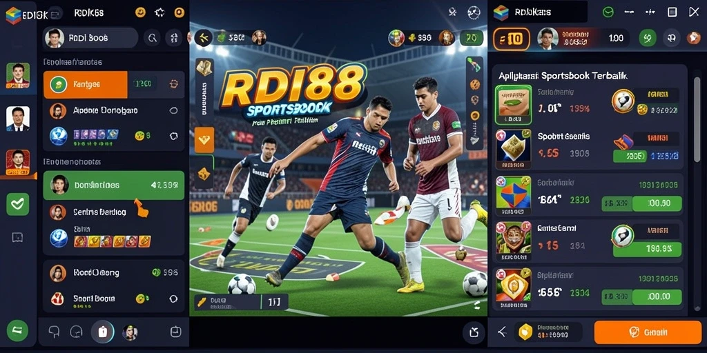 Screenshot RDI88 menunjukkan pengalaman taruhan olahraga yang mendebarkan.