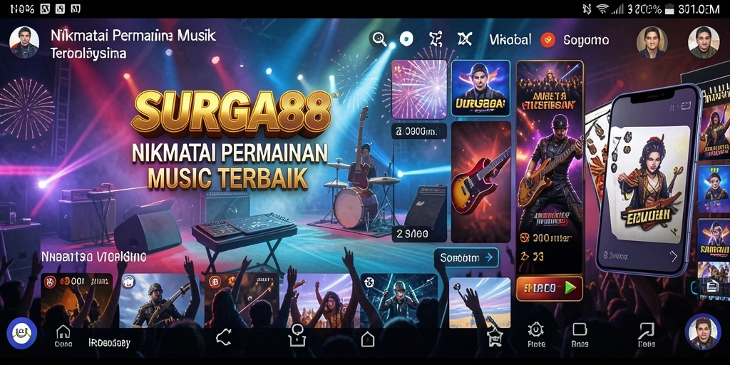 Tampilan gameplay yang menarik dari SURGA88 dengan berbagai alat musik.